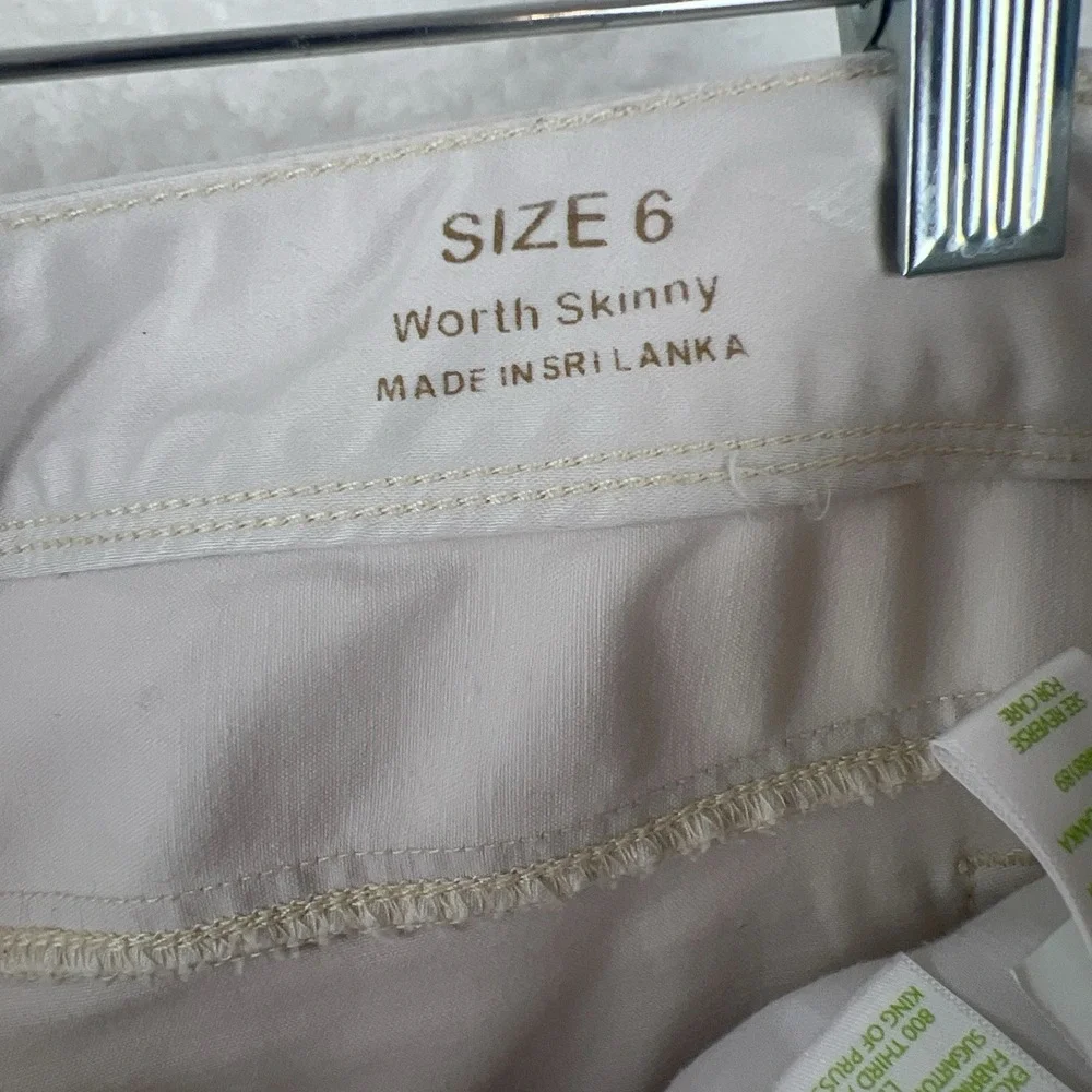 LILLY PULITZER Worth Skinny Jeans Womens Mid Rise‎ White Stretch Fit Cotton Sz 6